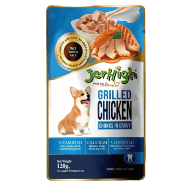 JerHigh Grilled Chicken in Gravy Dog Wet Food - 12 Pack