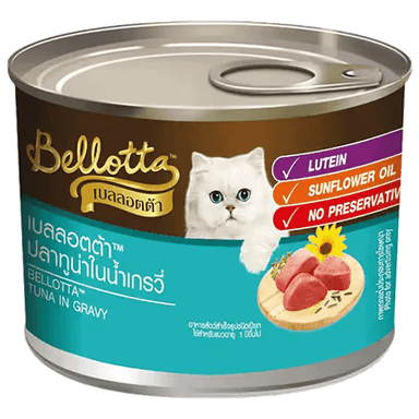 Bellotta Tuna in Gravy Tinned Wet Cat Food 185gm 12 Pack