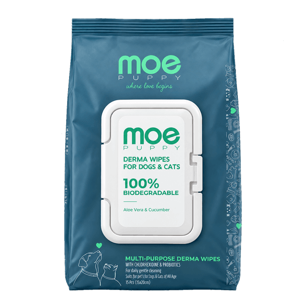 MOE Puppy Derma Wipes for Dogs & Cats