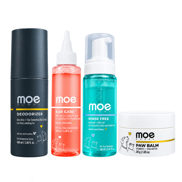 MOE Puppy Waterless Kit Complete Care, 4 in One No Water Needed - 4 in One