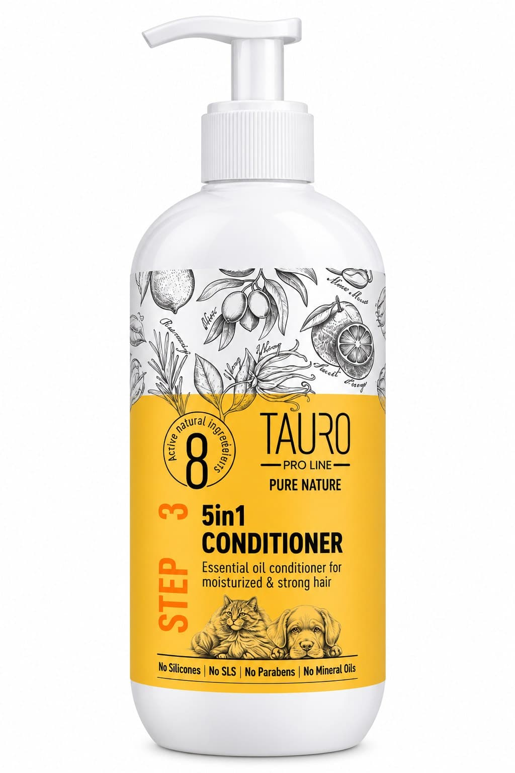 Tauro Pro Line Pure Nature 5In1, Moisturizing Coat Conditionier for Dogs and Cats