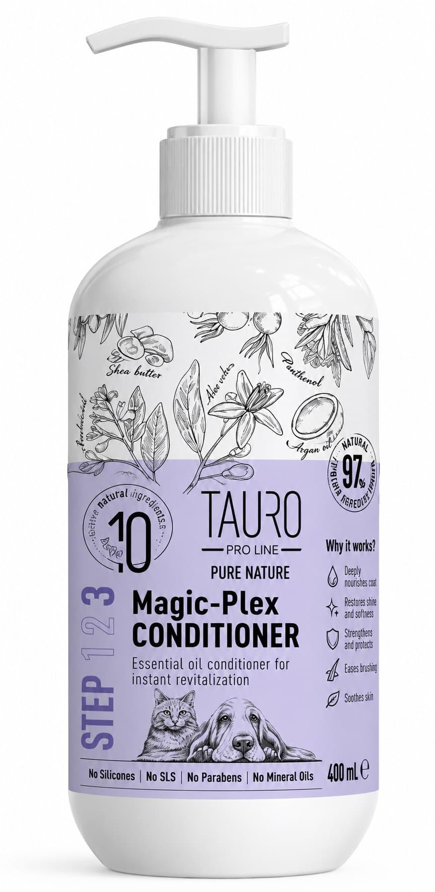 Tauro Pro Line Pure Nature Magic-plex, Coat Restoring Conditionier for Dogs and Cats