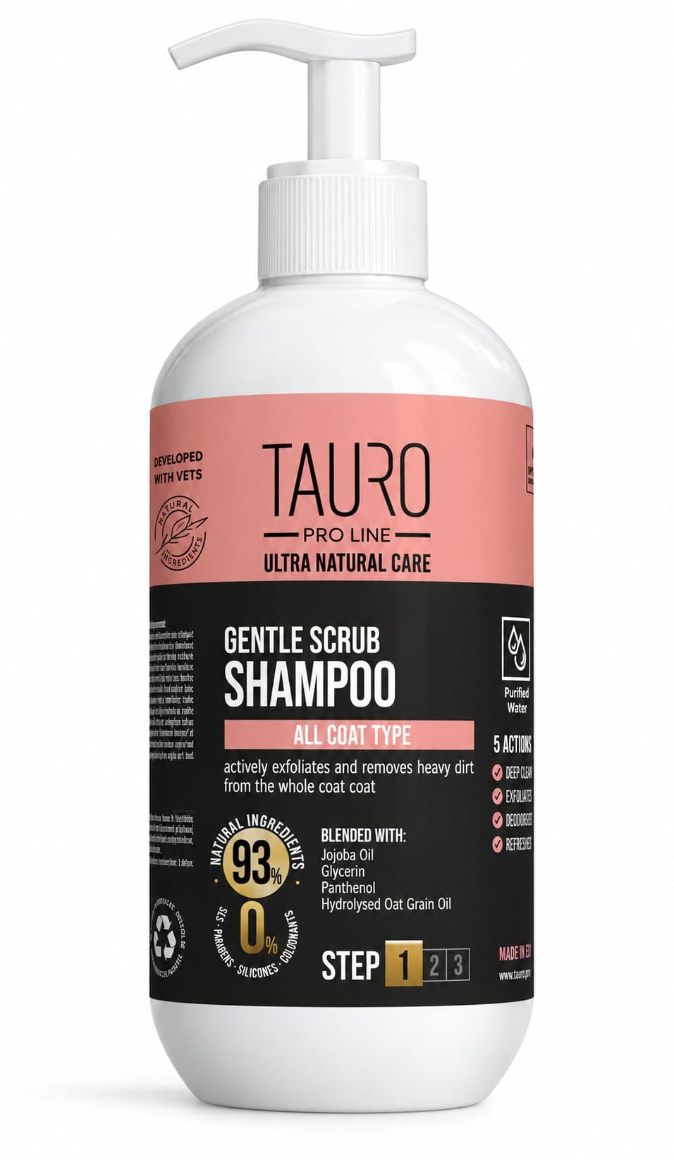 Tauro Pro Line Ultra Natural Care Gentle Scrub Shampoo for Dogs and Cats