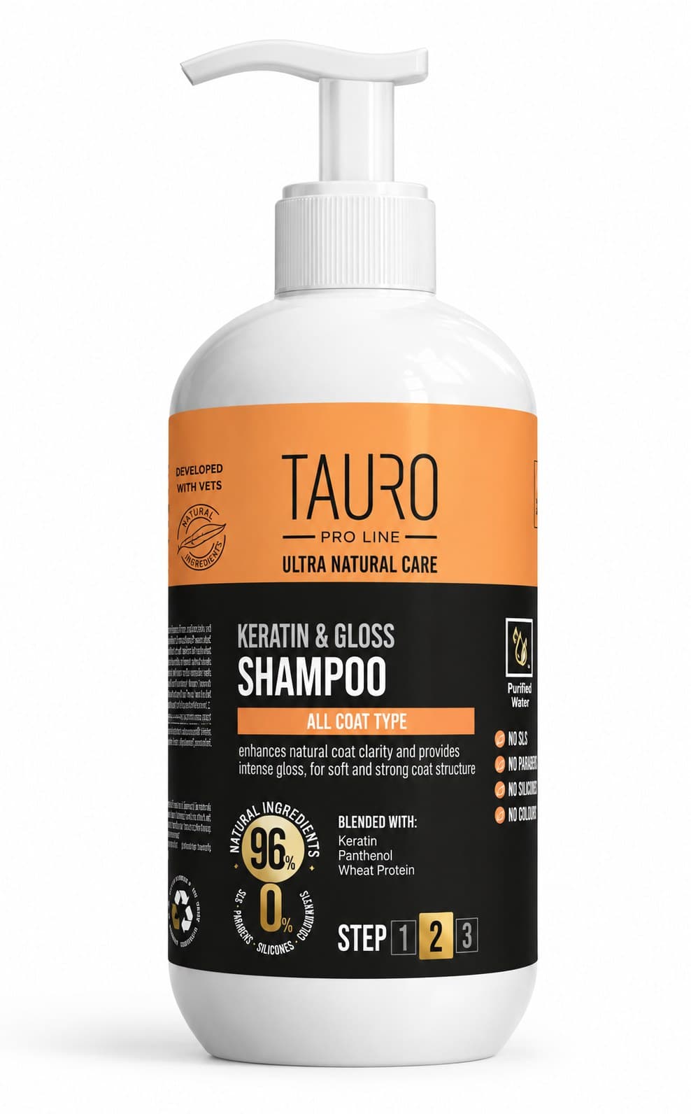 Tauro Pro Line Ultra Natural Care Keratin & Gloss Shampoo for Dogs and Cats