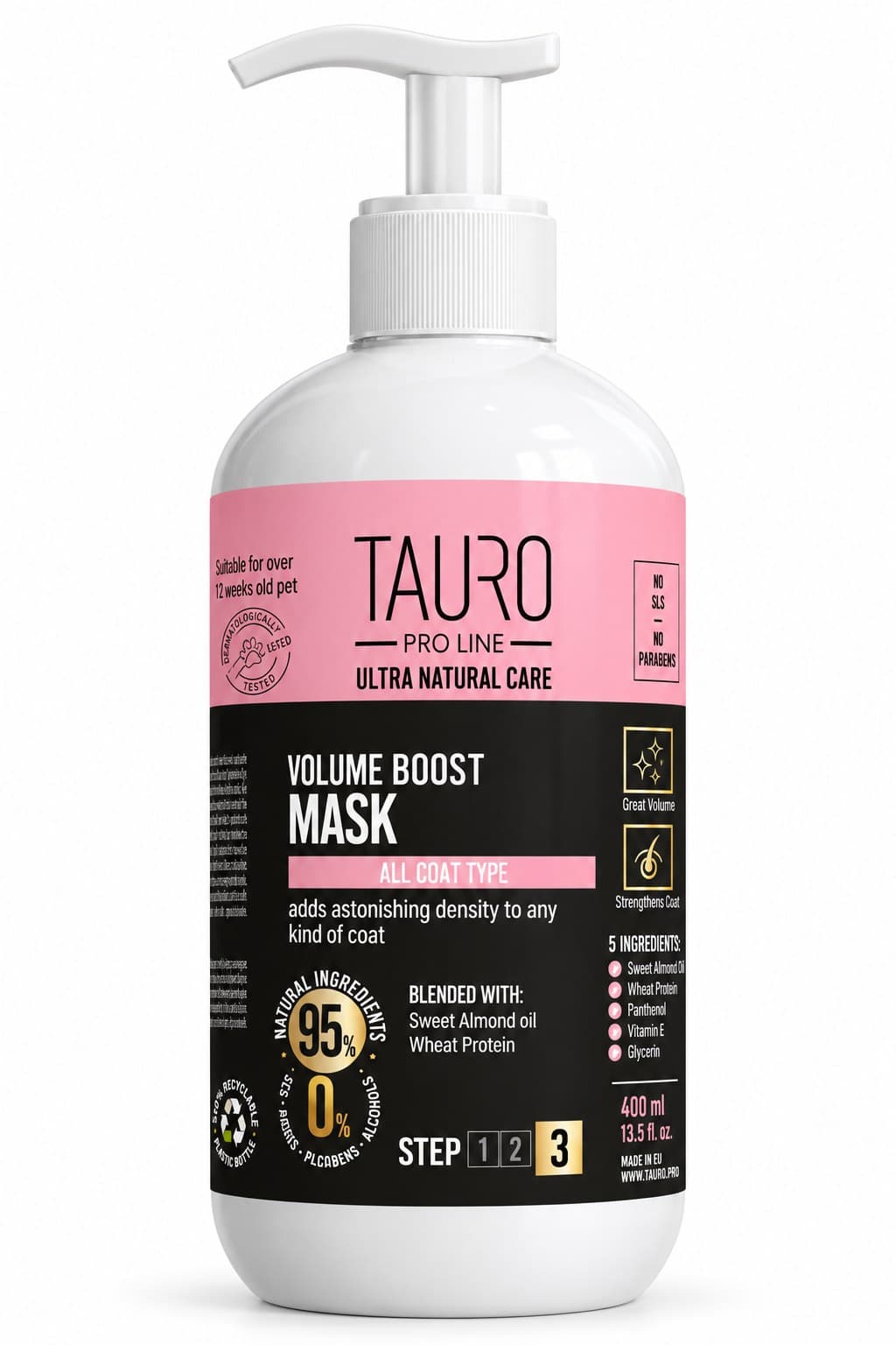 Tauro Pro Line Ultra Natural Care Volume Boost Mask for Dogs and Cats